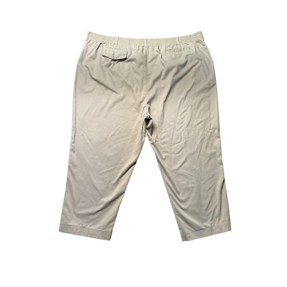 Falcon Bay Mens 54X30 Chino Pants Beige Elastic Waist Casual Comfort Fit EUC